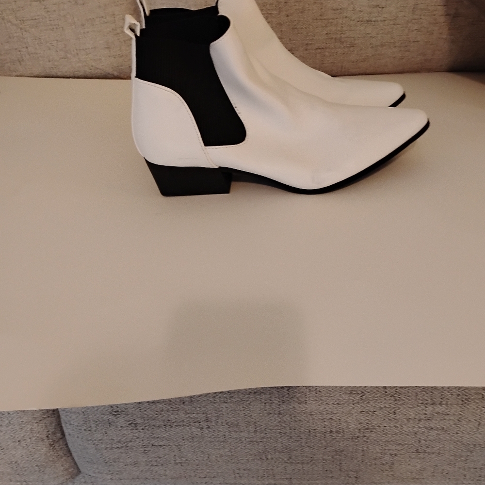 Cupid Black and White Ankle Booties